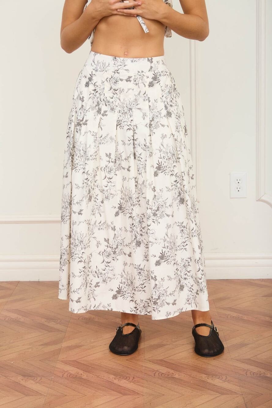 NWT Moon River Tiole Floral Midi Skirt Size XL